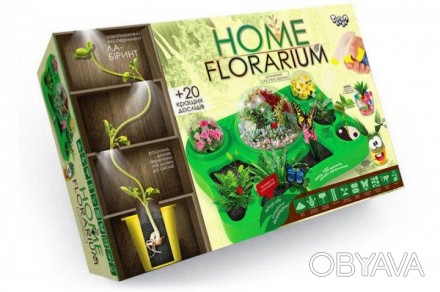 ![CDATA[Безпечний освітній набір для вирощування рослин "HOME FLORARIUM" укр (5). . фото 1