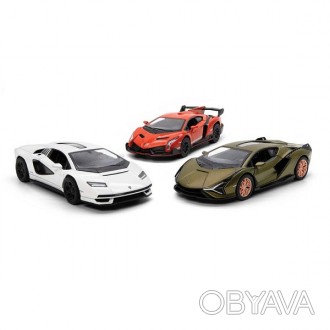 Модель легкова LAMBORGHINI COLLECTION 5" KT5452W метал.інерц.відкр.дв.3в.4кол.ко. . фото 1