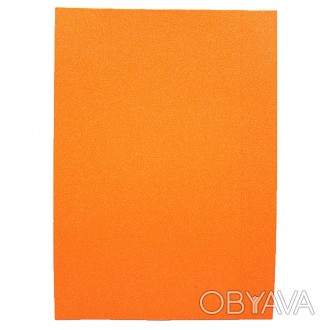 ![CDATA[Фоамиран EVA 1.7±0.1MM "Оранжевый" Fluorescent Glitter HQ A4 (21X29.7CM). . фото 1