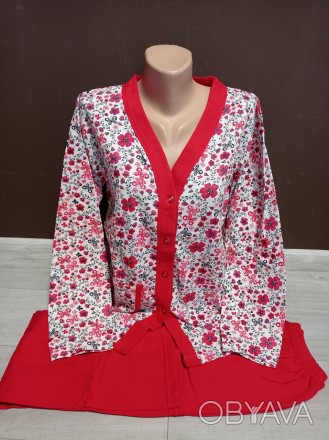 Теплая пижама женская с микроначесом Турция 42-50 размеры реглан и штаны байка к. . фото 1