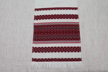 Універсальний тканий рушник (1,90*0,36м.) з орнаментом в червоно-чорних кольорах. . фото 3