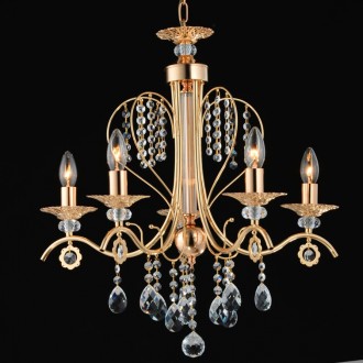 Люстра классическая золотая с кристаллами на 5 свечей (VS016/5). Харьков. фото 1
