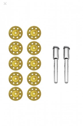 Набір дисків алмазних 25 мм - 10 шт + тримач для гравера, бормашинкі, дремел ( D. . фото 2
