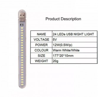 Универсальная светодиодная USB лампа на 24 светодиода, Мини фонарик на 24 светод. . фото 2