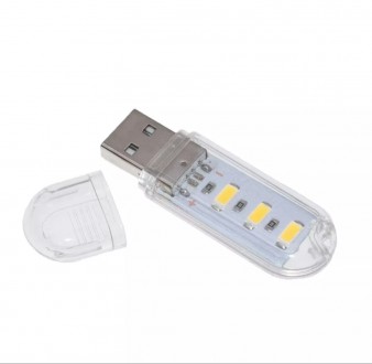 Універсальна світлодіодна USB лампа на 3 світлодіоди
Особливості:
1. Світлий кол. . фото 2