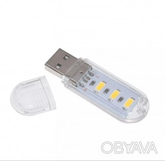 Универсальная светодиодная USB лампа на 3 светодиода
Особенности:
1. Светлый цве. . фото 1