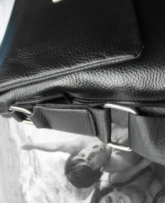 
 
 Стильная мужская кожаная сумка.
Отделения: 1 основное, внешний карман на мол. . фото 6