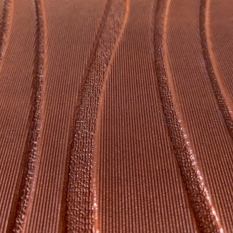 Самоклеюча декоративна настінно-стельова 3D панель коричневі хвилі 600x600x5мм
М. . фото 3