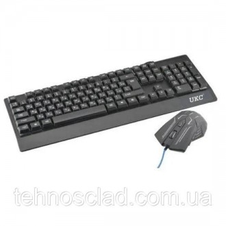 Клавіатура з мишкою провідна з підсвічуванням UKC M-710 мембранна повнорозмірна . . фото 4