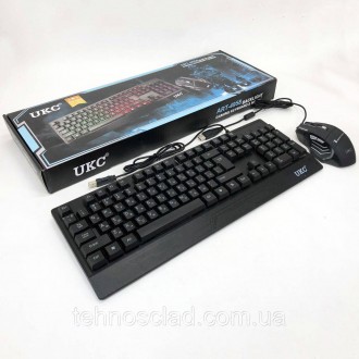 Клавіатура з мишкою провідна з підсвічуванням UKC M-710 мембранна повнорозмірна . . фото 10