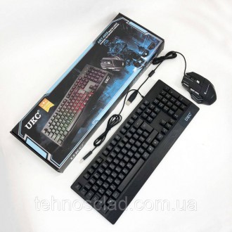 Клавіатура з мишкою провідна з підсвічуванням UKC M-710 мембранна повнорозмірна . . фото 11