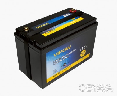 Vipow LiFePO4 12,8V 100Ah – аккумуляторная батарея LiFePO4 типа на базе ВМS плат. . фото 1