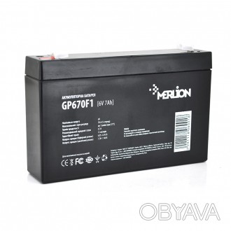 Аккумуляторная батарея MERLION AGM GP670F1 - правильная батарея для устройств с . . фото 1