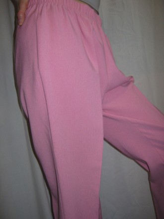    Штани жіночі б/в, рожевого кольору, однотонні, зверху на гумці, роз. . фото 9