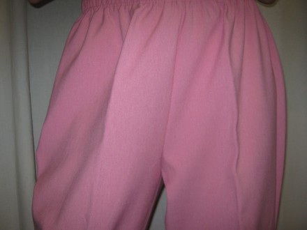    Штани жіночі б/в, рожевого кольору, однотонні, зверху на гумці, роз. . фото 8
