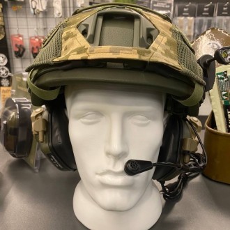 Тактичний комплект шолом Fast з кавером + навушники Earmor М32 + кріплення чебур. . фото 4
