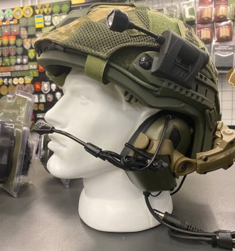 Тактичний комплект шолом Fast з кавером + навушники Earmor М32 + кріплення чебур. . фото 2