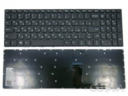 Клавиатура для ноутбука LENOVO 110-15ACL Black, RU, черная рамка. . фото 1