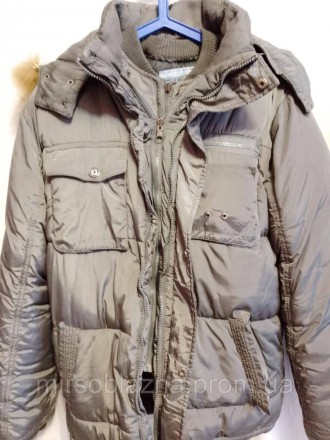 Куртка мужская молодежная Domila б/у зимняя, очень теплая. цвет графит - однотон. . фото 9