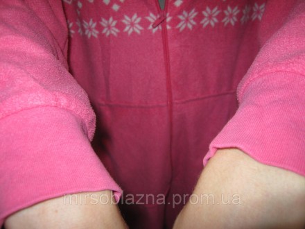  Пижама кигуруми Love to lounge женская б/у розовая с белым рисунком на флисе ра. . фото 9