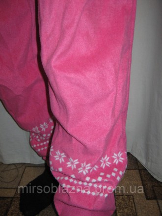  Пижама кигуруми Love to lounge женская б/у розовая с белым рисунком на флисе ра. . фото 5