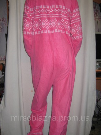  Пижама кигуруми Love to lounge женская б/у розовая с белым рисунком на флисе ра. . фото 10
