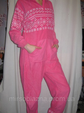 Пижама кигуруми Love to lounge женская б/у розовая с белым рисунком на флисе ра. . фото 11