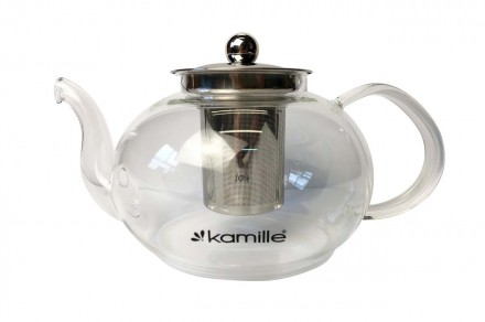 Чайник скляний вогнетривкий Kamille — 500 мл із заварником. . фото 2