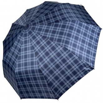 Зонт полуавтомат в клетку на 10 спиц от фирмы Bellissimo, надежный и практичный . . фото 2