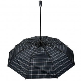 Зонт полуавтомат в клетку на 10 спиц от фирмы Bellissimo, надежный и практичный . . фото 5