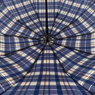 Зонт полуавтомат в клетку на 10 спиц от фирмы Bellissimo, надежный и практичный . . фото 7