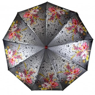 Женский зонтик-полуавомат с ярким принтом цветов и капель дождя от Toprain.
Высо. . фото 6