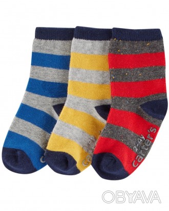 Набор носочков Carters.
В наборе 3 пары разноцветных носочков.
Изготовлены из мя. . фото 1