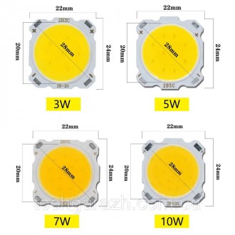Светодиодный модуль COB LED 2B5C 2820 с мощностью 5 Вт. Работает в диапазоне нап. . фото 4
