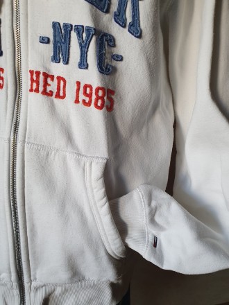 Hoodi Tommy Hilfiger Denim, куртка білого кольору, тепла з капюшоном. матеріал: . . фото 3