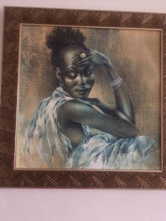 Чернокожая женщина. При изготовлении картины используется высококачественный худ. . фото 3