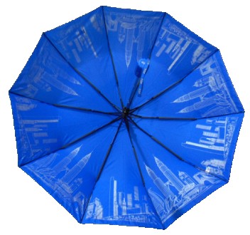 Женский зонт полуавтомат с прямой ручкой на 10 спиц из стали, углепластика и пла. . фото 3
