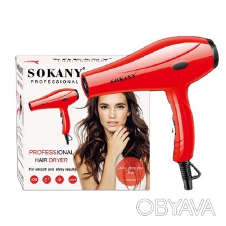 Фен для волос Sokany professional SK-174 представляет собой компактный фен, кото. . фото 1