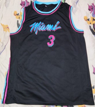 Баскетбольная майка NBA Miami Heat, Wade, размер 2XL-3XL, длина-80см, под мышкам. . фото 2