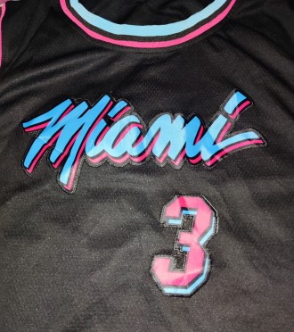 Баскетбольная майка NBA Miami Heat, Wade, размер 2XL-3XL, длина-80см, под мышкам. . фото 4