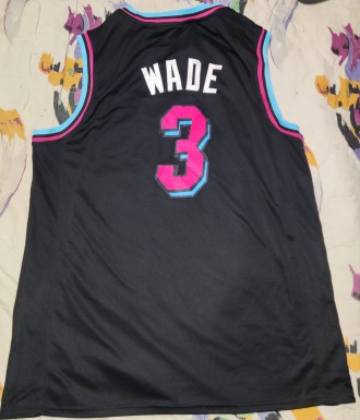 Баскетбольная майка NBA Miami Heat, Wade, размер 2XL-3XL, длина-80см, под мышкам. . фото 3