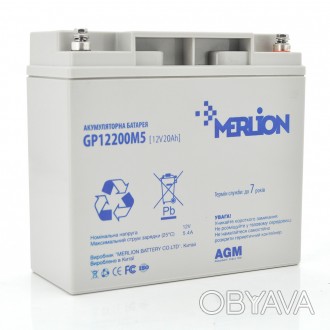 Акумуляторна батарея MERLION AGM GP12200M5 — правильна батарея для пристроїв із . . фото 1