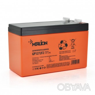 Аккумуляторная батарея MERLION AGM GP1272F2 PREMIUM - используется в устройствах. . фото 1