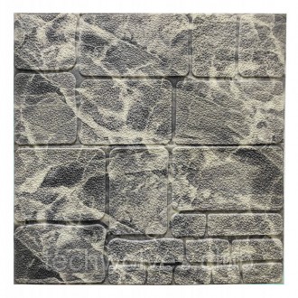 Самоклеюча декоративна 3D панель камінь чорно-білий мармур 700х700х7мм (154)
Дек. . фото 2
