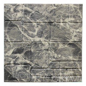 Самоклеюча декоративна 3D панель камінь чорно-білий мармур 700х700х7мм (154)
Дек. . фото 1