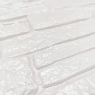 Самоклеюча 3D панель культурний камінь білий 700х600х8мм (191)
Декоративна панел. . фото 3
