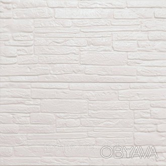 Самоклеюча 3D панель культурний камінь білий 700х600х8мм (191)
Декоративна панел. . фото 1
