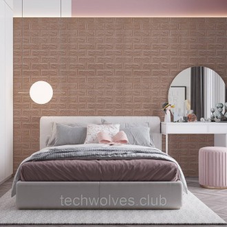 3D панелі самоклеючі – декоративне покриття для стін, виконане з легкого та міцн. . фото 5