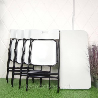 Набір складних меблів (Стіл та 4 стільці), Білий (з сумкою) SW-00001540
Матеріал. . фото 10