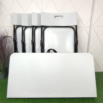 Набір складних меблів (Стіл та 4 стільці), Білий (з сумкою) SW-00001540
Матеріал. . фото 8